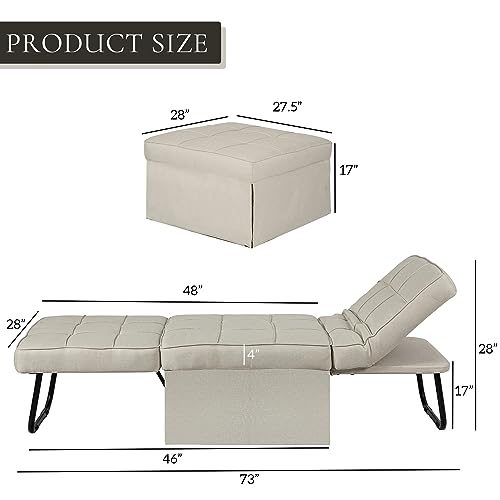 Gray Convertible Chair Bed Sleeper Sofa P24031
