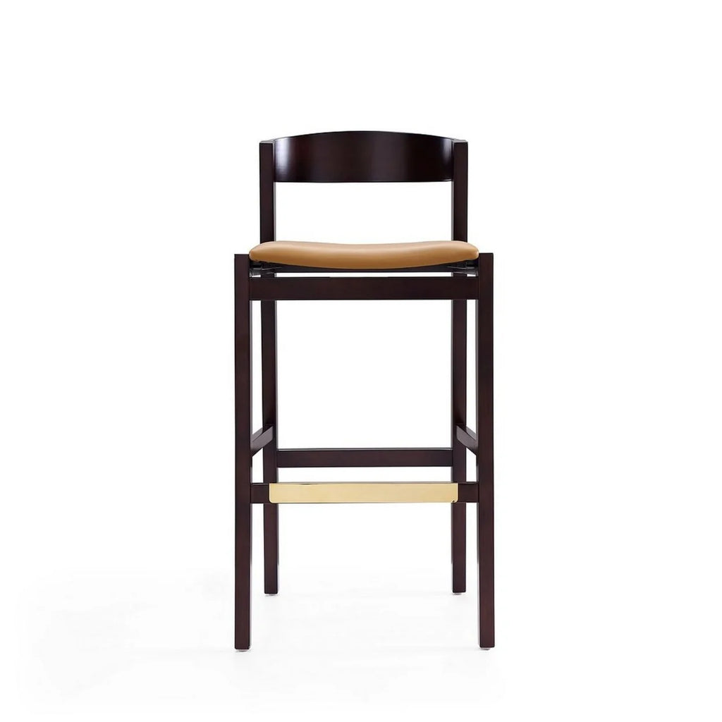 Faux Leather Barstool in Camel/Walnut U503