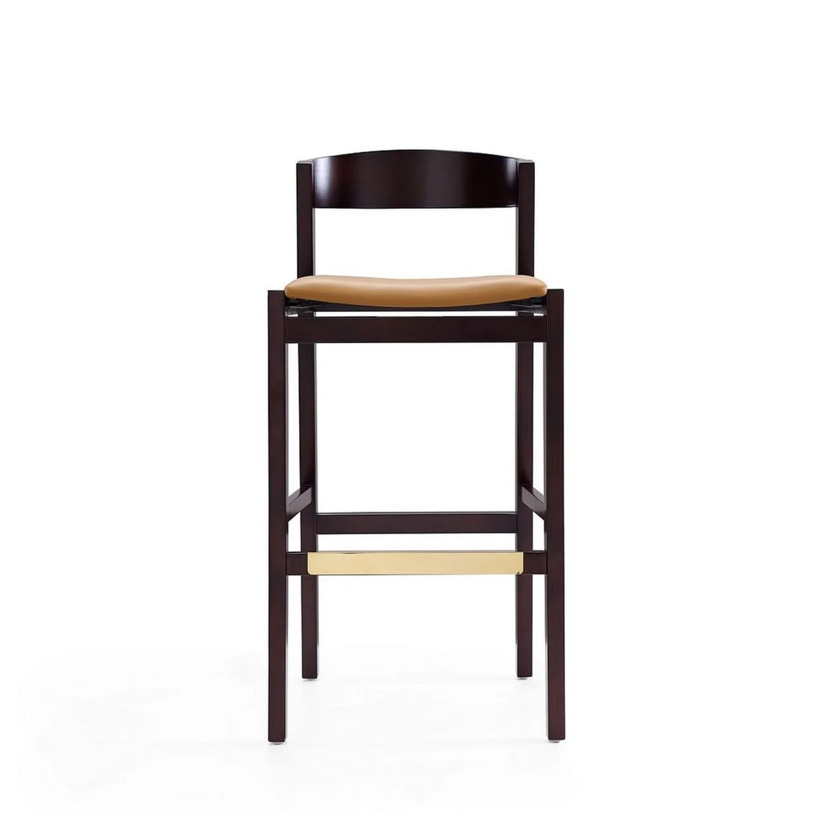 Faux Leather Barstool in Camel/Walnut U503