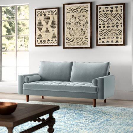 Light Gray Velvet Sofa X3214