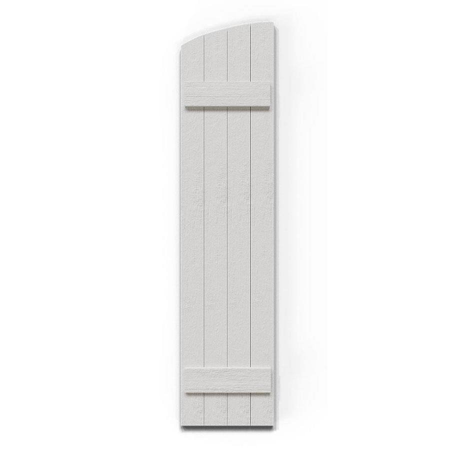 Rustic Faux Wood Shutters with Elliptical Arch Top L9717