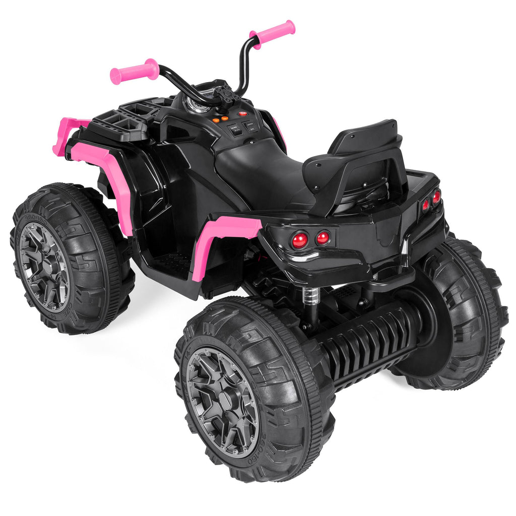 12V Pink Kids 4-Wheeler ATV Ride On Car Toy with LED Headlights F47926