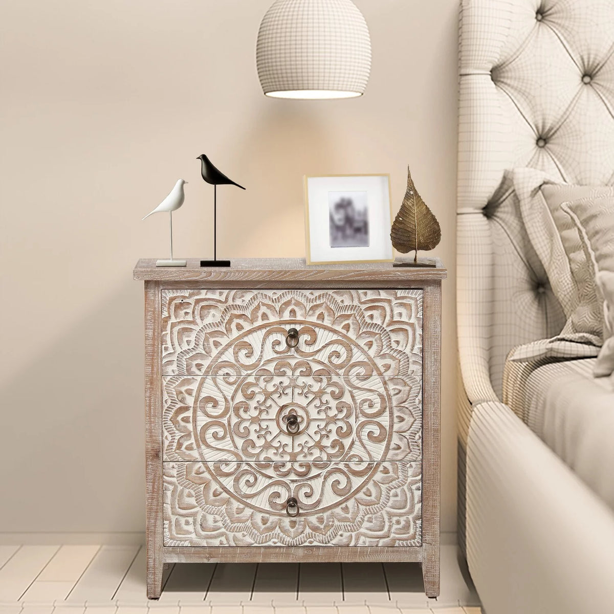 Rustic Wood Three-Drawer Chest Z814767