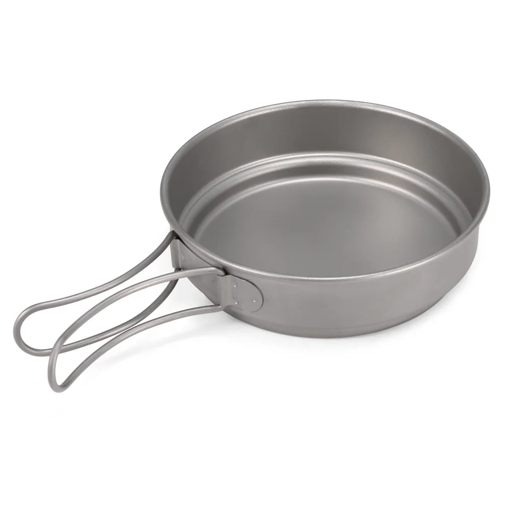 Titanium Cookware Set 1000ml 750ml Pot Pan Spoon M665