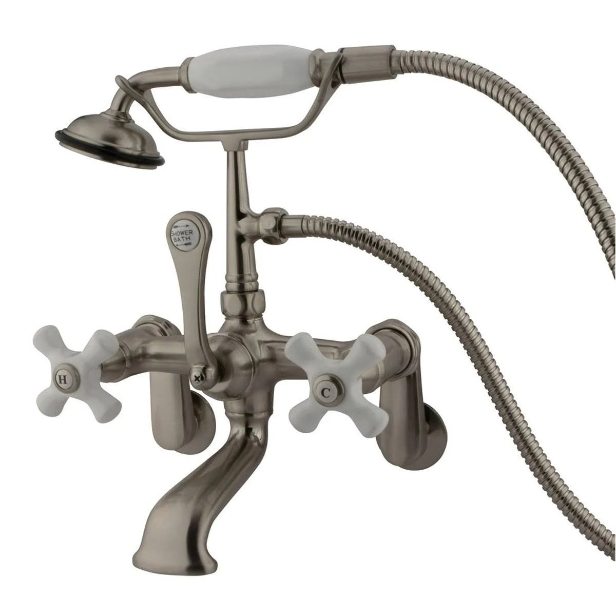 Vintage Wall Mount Clawfoot Tub Filler with Hand Shower I979683