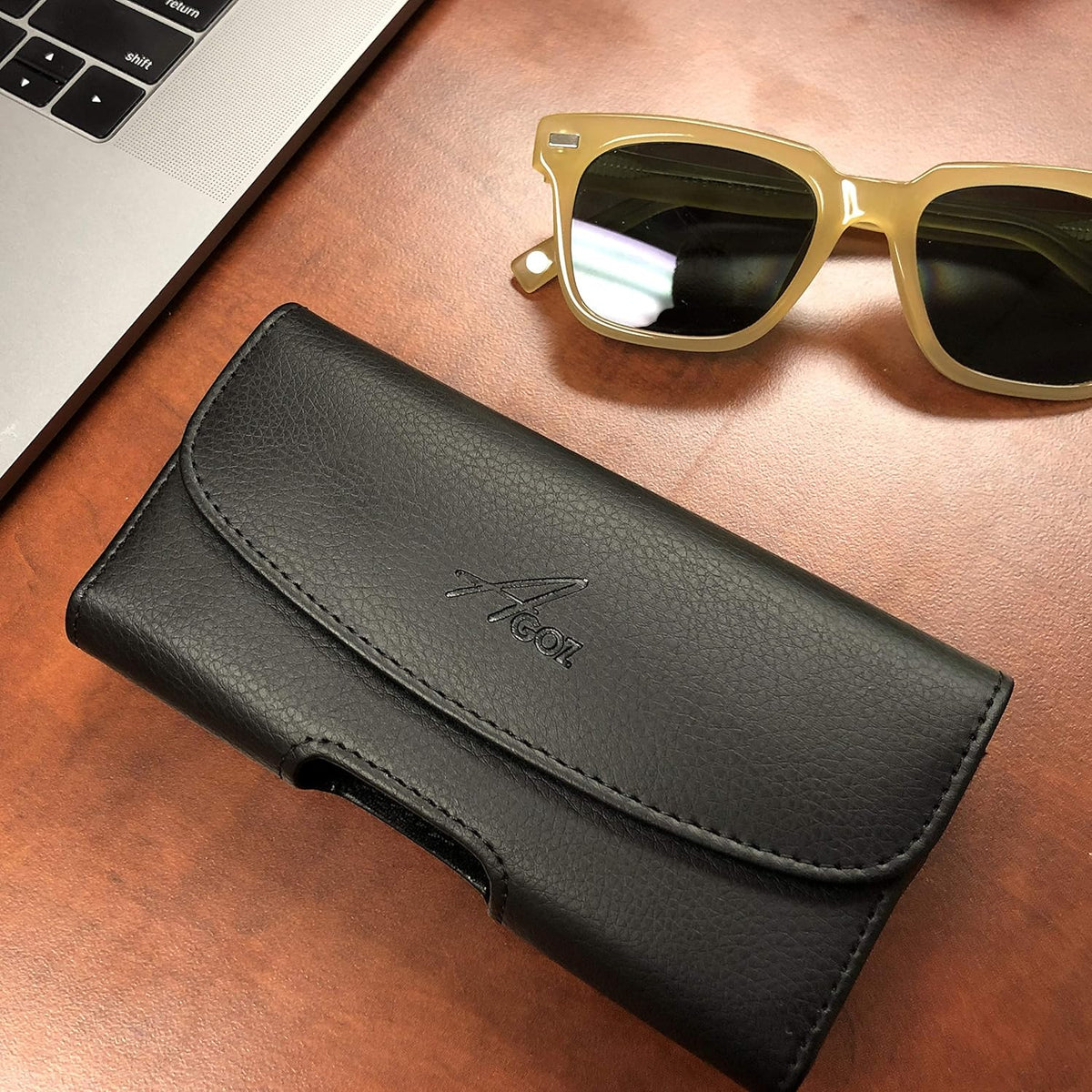 Leather Cell Phone Pouch with Belt Clip A173