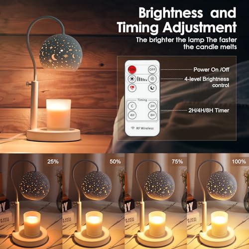 White Electric Candle Warmer Lamp with Timer and Remote Controls H215860