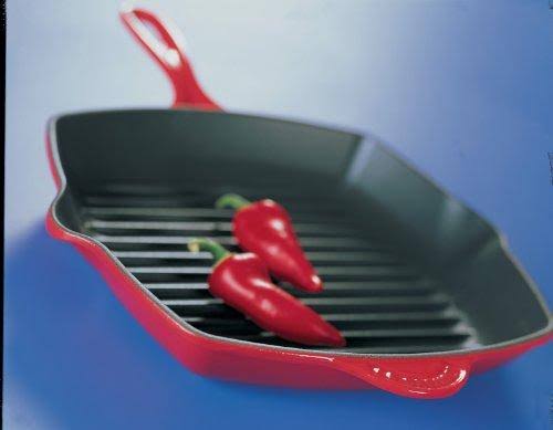 Enameled Cast-Iron Square Skillet Grill L74196