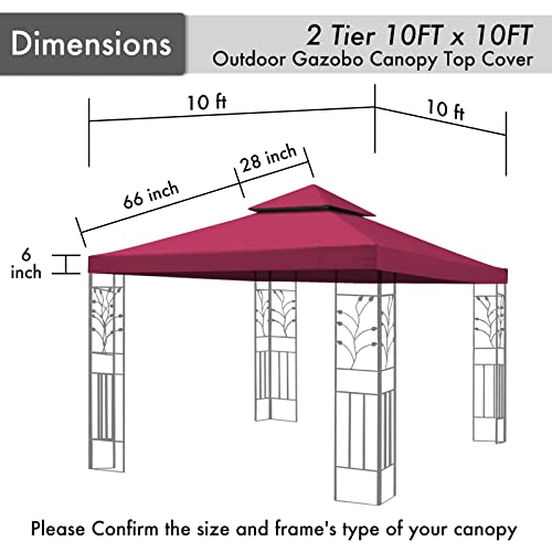 10x10 FT Grey Double Tiered Canopy Top R8790