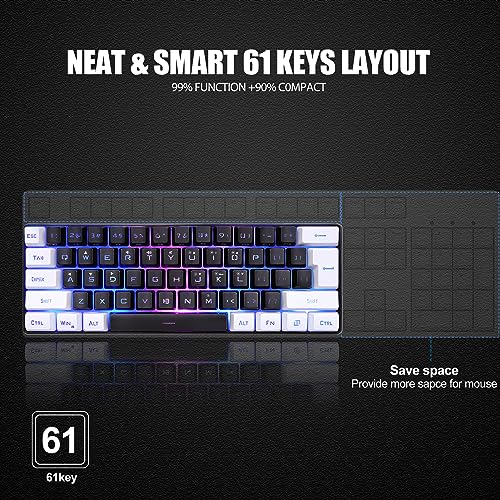 Wired Compact Mechanical Gaming Keyboard 61 Keys RGB LED Backlight M607563