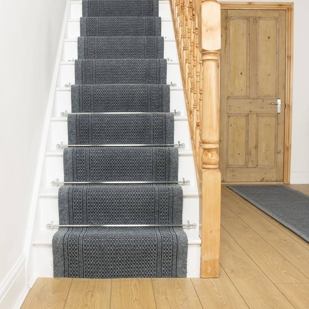 Aztec Gray Stair Carpet Runner 19 foot S95252