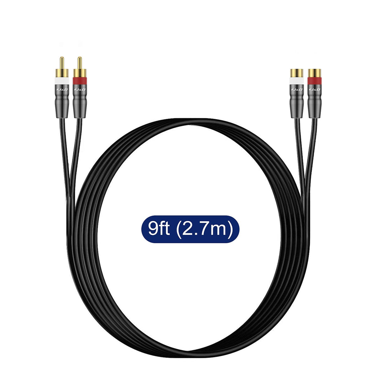 2 RCA Male to Female Extension Cable 6 Feet N700380