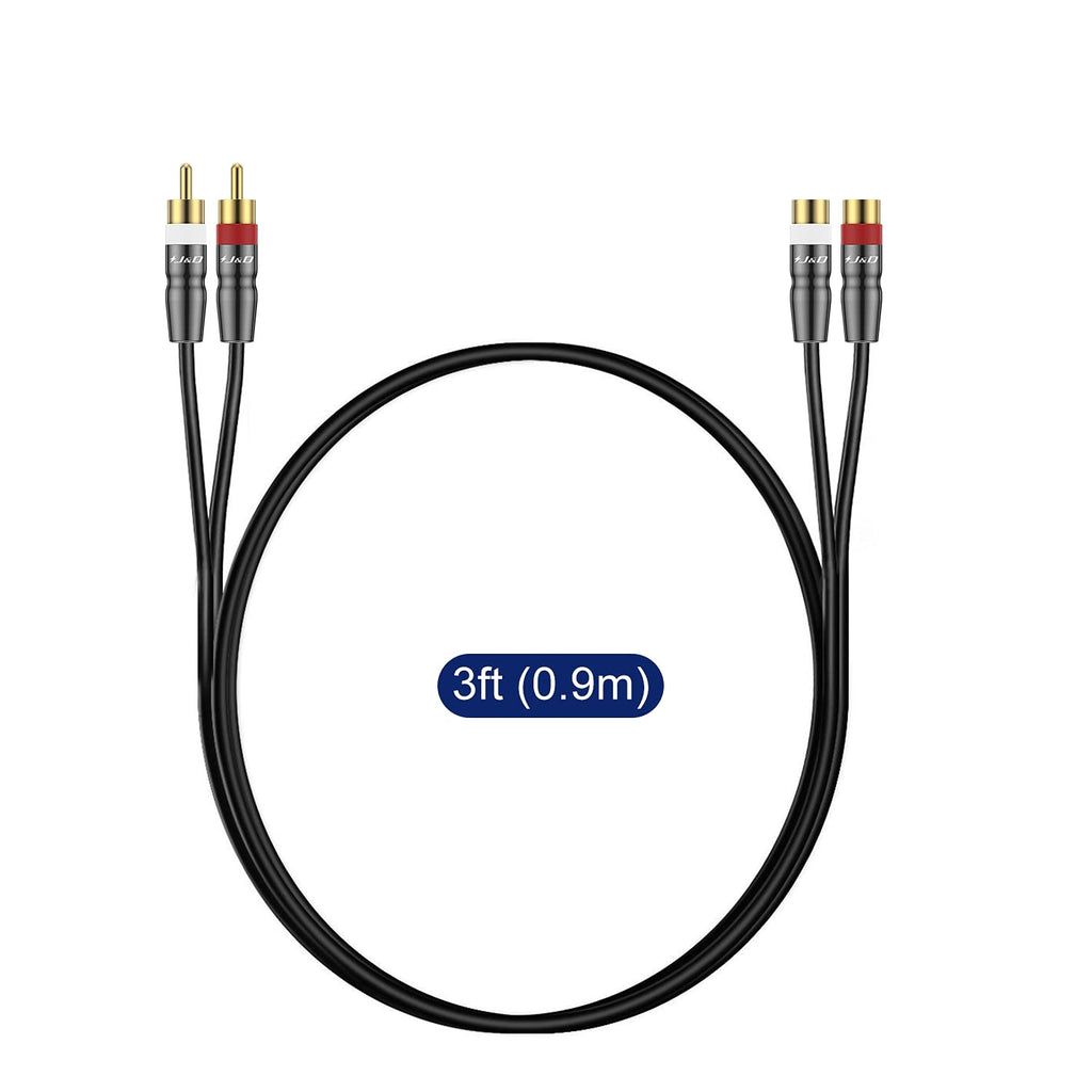 2 RCA Male to Female Extension Cable 6 Feet N700380