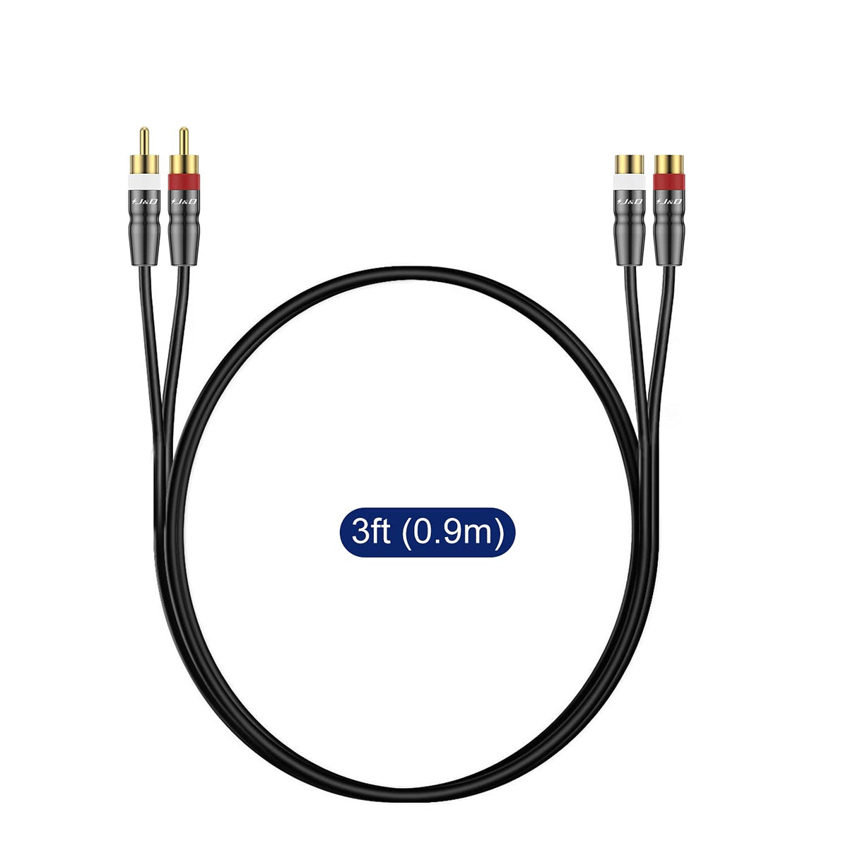 2 RCA Male to Female Extension Cable 6 Feet N700380