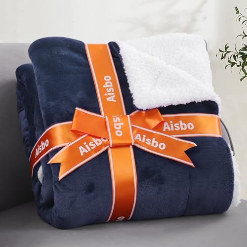Dark Grey Queen Size Sherpa Flannel Reversible Throw Blanket 90x90 Inches N26312