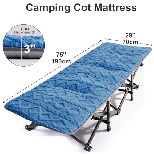 Thick Camping Cot Mattress with Elastic Straps (75" x 28") B85416