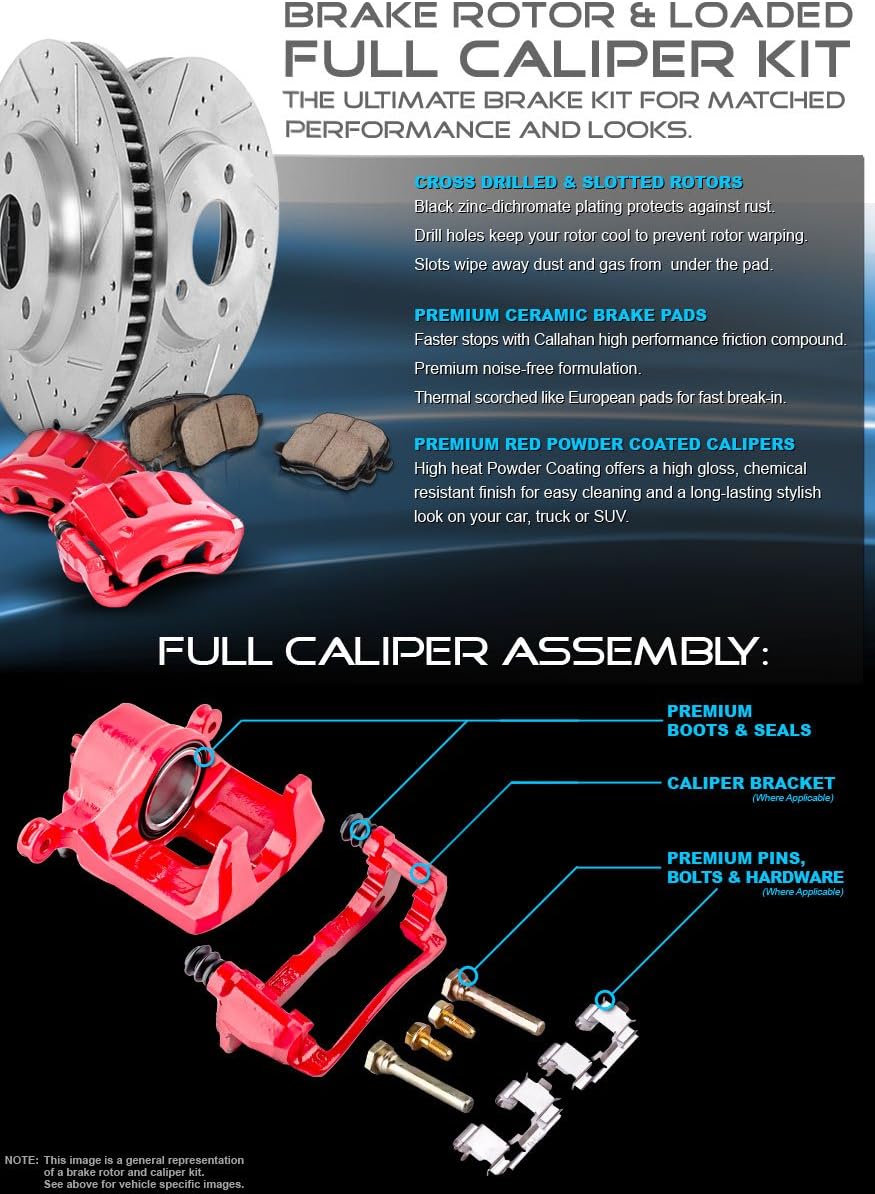 320 mm Front and Rear Brake Rotors and Metallic Brake Pads F1596