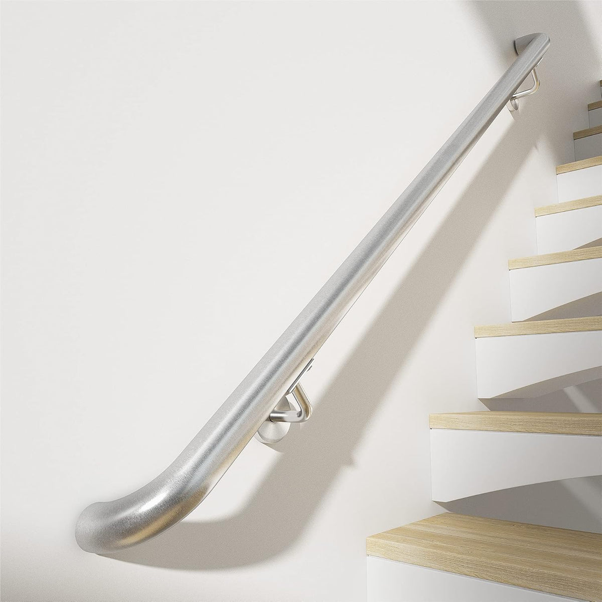 Brushed Stainless Steel Wall Mounted Stair Handrail N257261