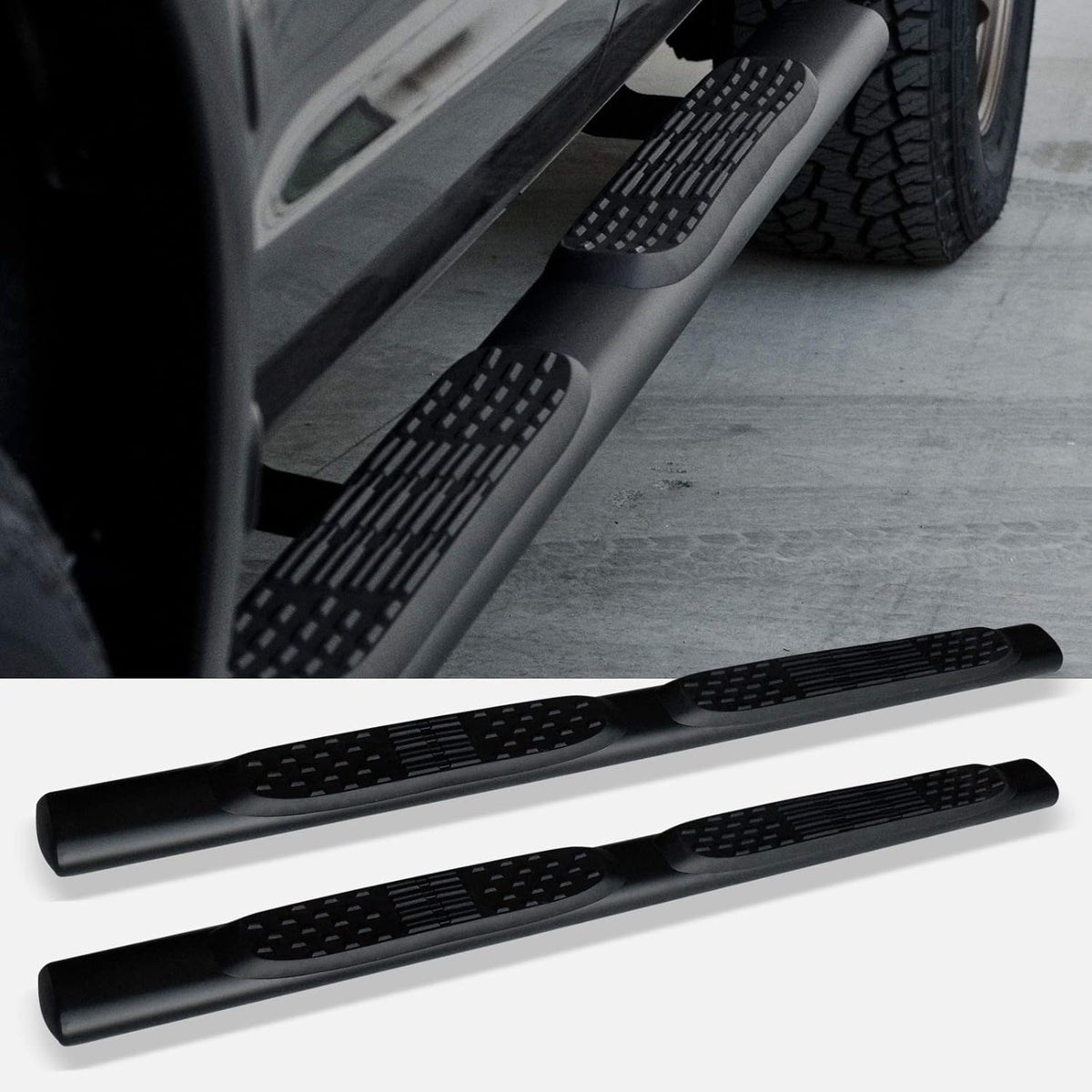 5 Oval Side Step Nerf Bars Matte Black R14293
