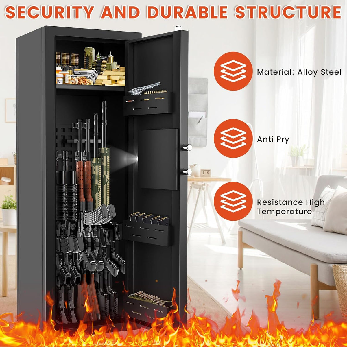 Fireproof Gun Safe with Combination & Spare Keys J72797
