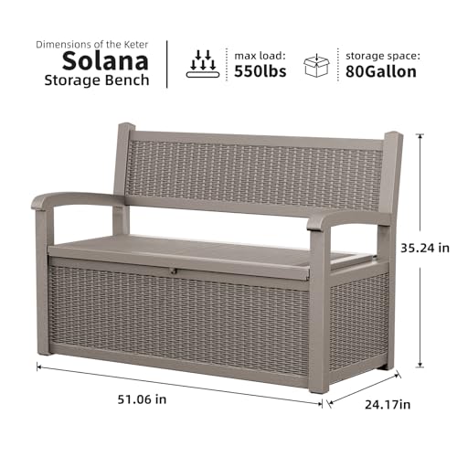 75 Gallon Lockable Storage Bench Deck Box O966