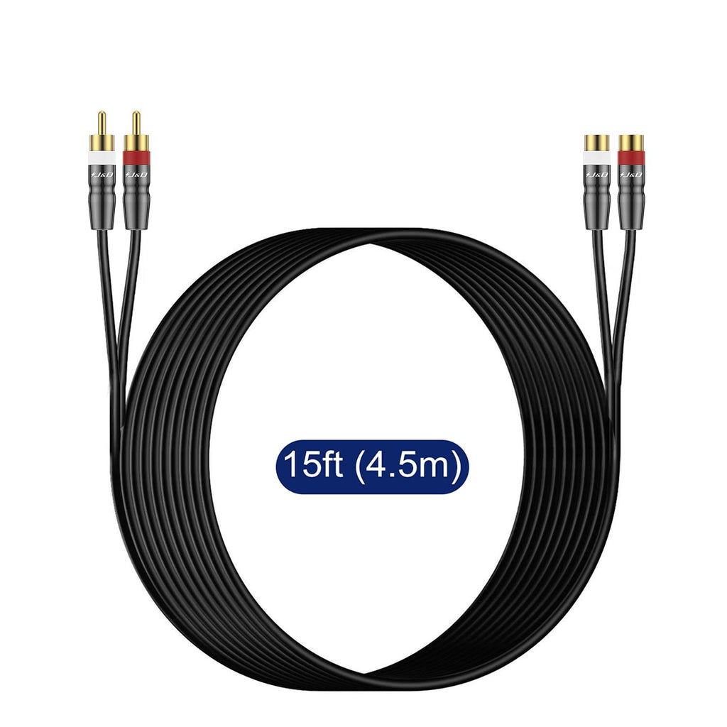 2 RCA Male to Female Extension Cable 6 Feet N700380