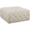 Cream Velvet Button Tufted Ottoman and Bench K18692