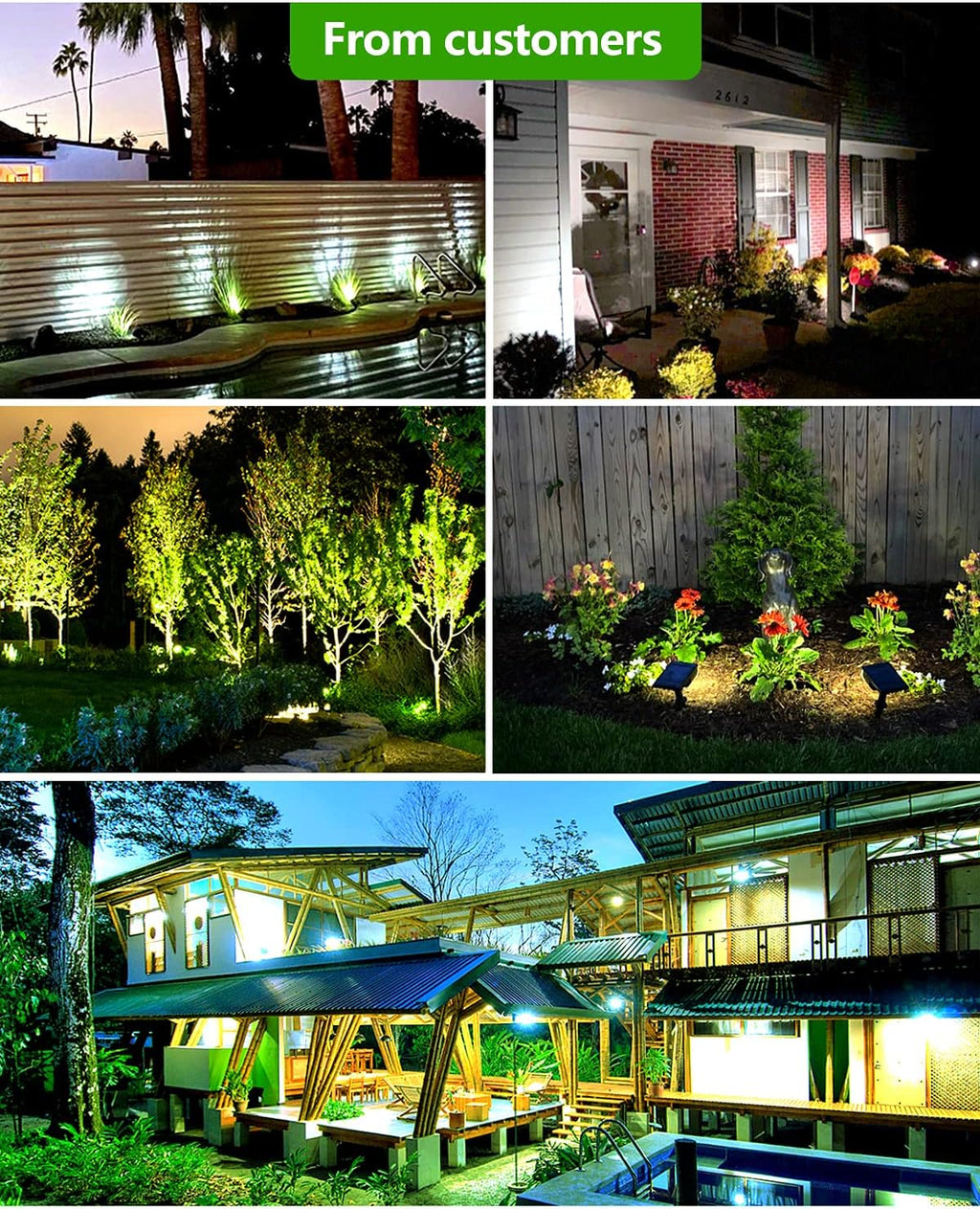 IP65 Waterproof Adjustable Solar Landscape Spotlights 10 Pack A215950