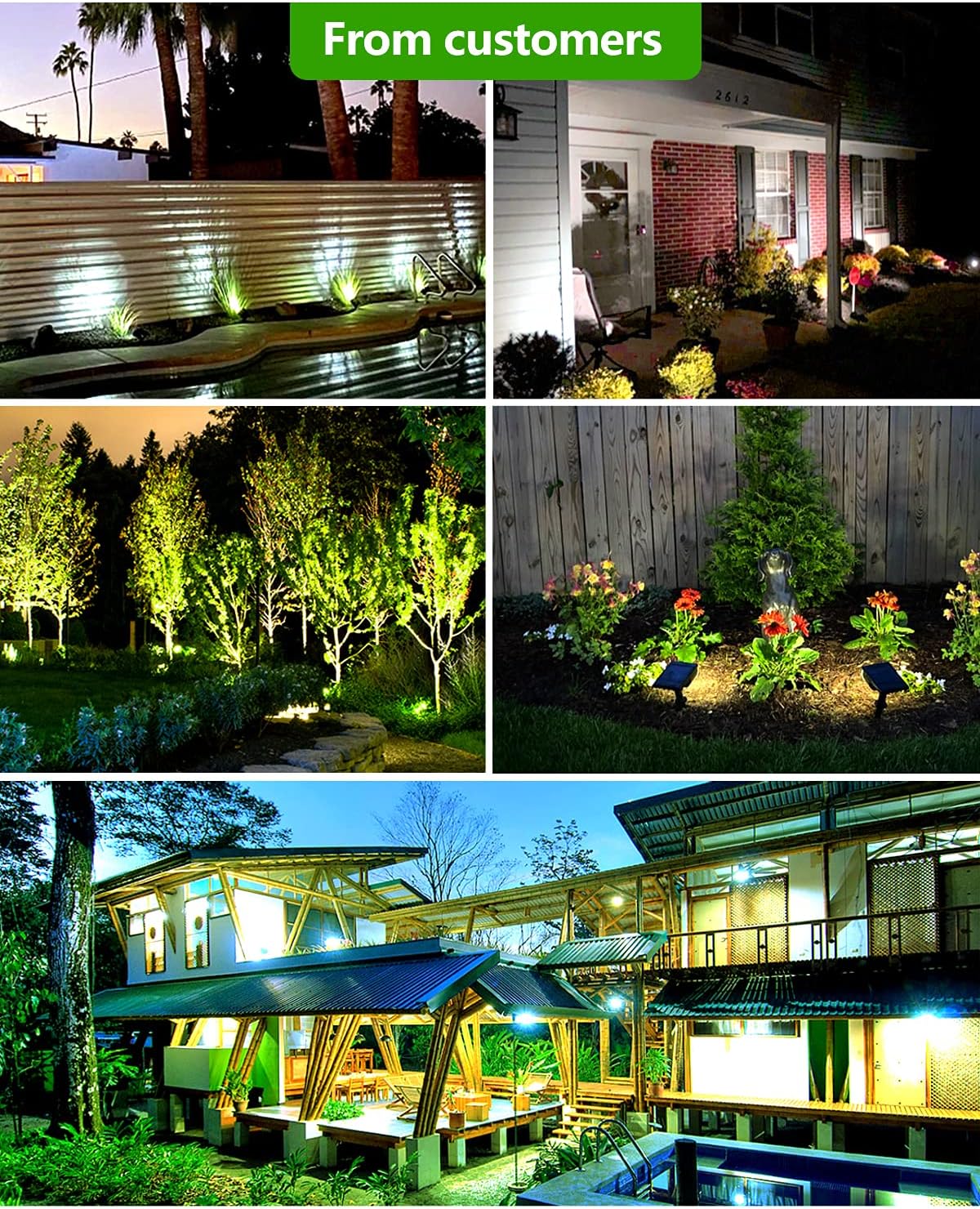 IP65 Waterproof Adjustable Solar Landscape Spotlights 10 Pack A215950