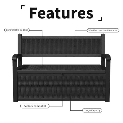 75 Gallon Lockable Storage Bench Deck Box O966