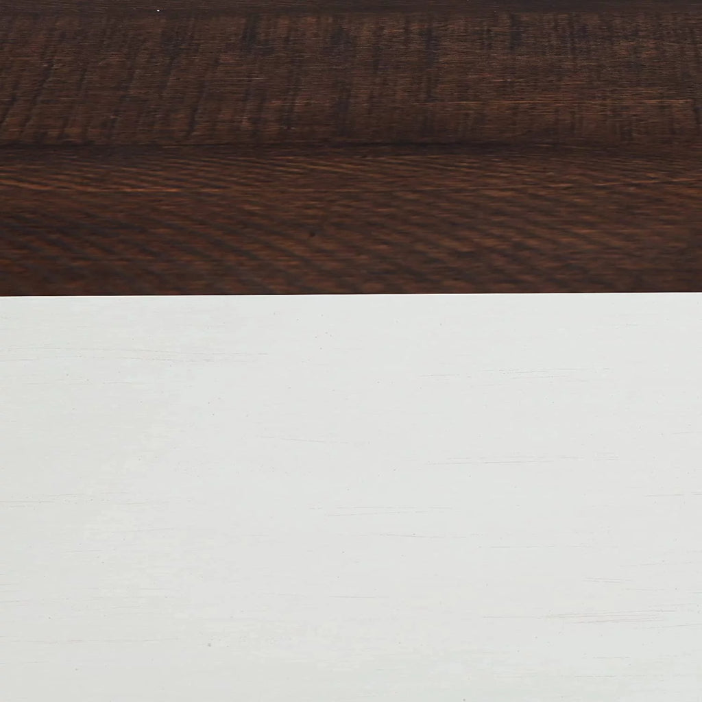 Vintage White/Espresso 40 Inch 2-Tier Wood Coffee Table J23108