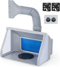 Portable Airbrush Spray Booth With Dual Fans, 3 LED Lights And Exhaust Hose I342882