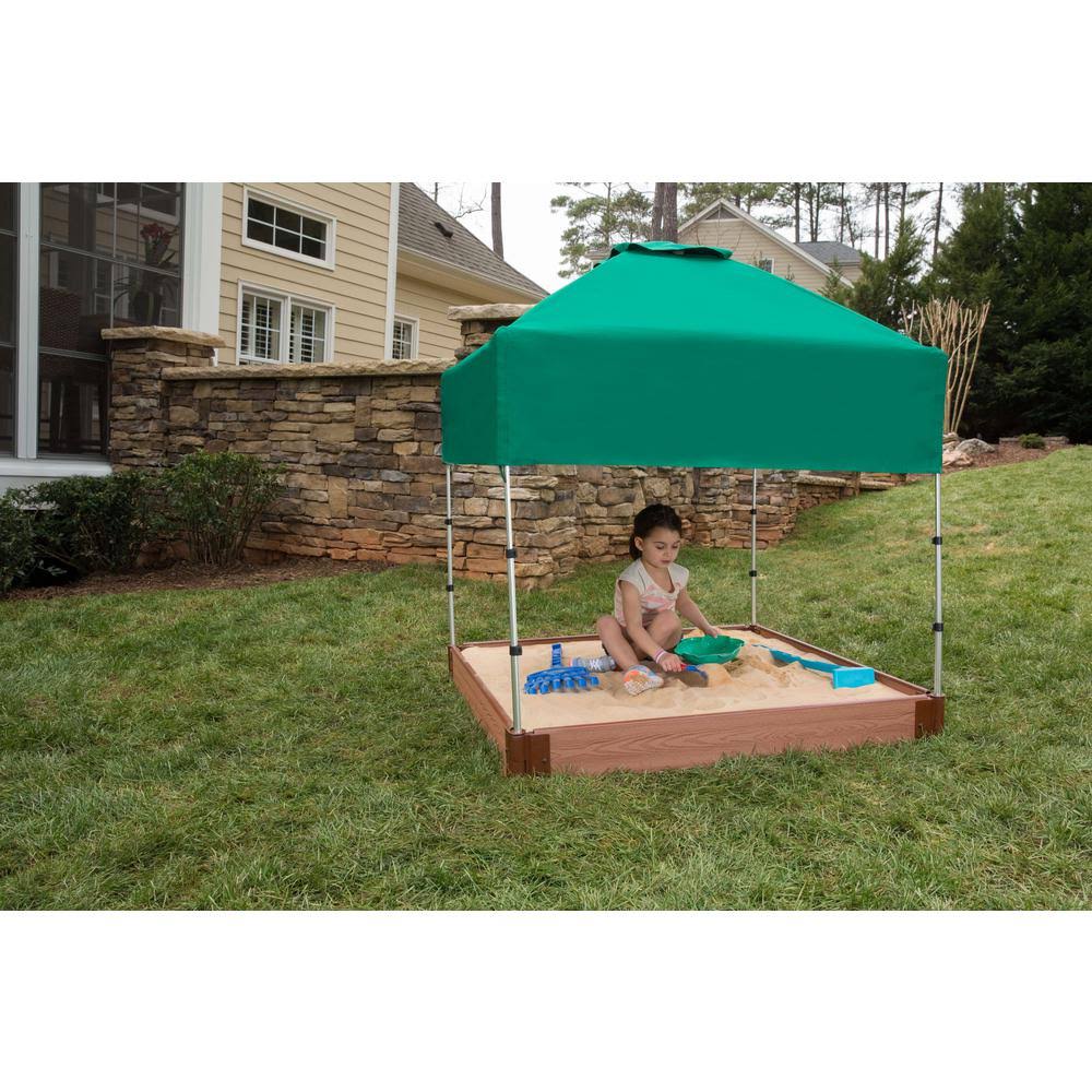 4ft x 4ft x 5.5in Composite Square Sandbox Kit with Canopy L735