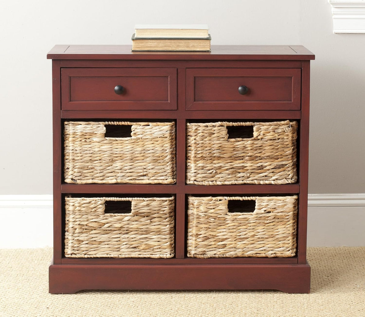 Brown Wicker Basket Storage Unit U9462