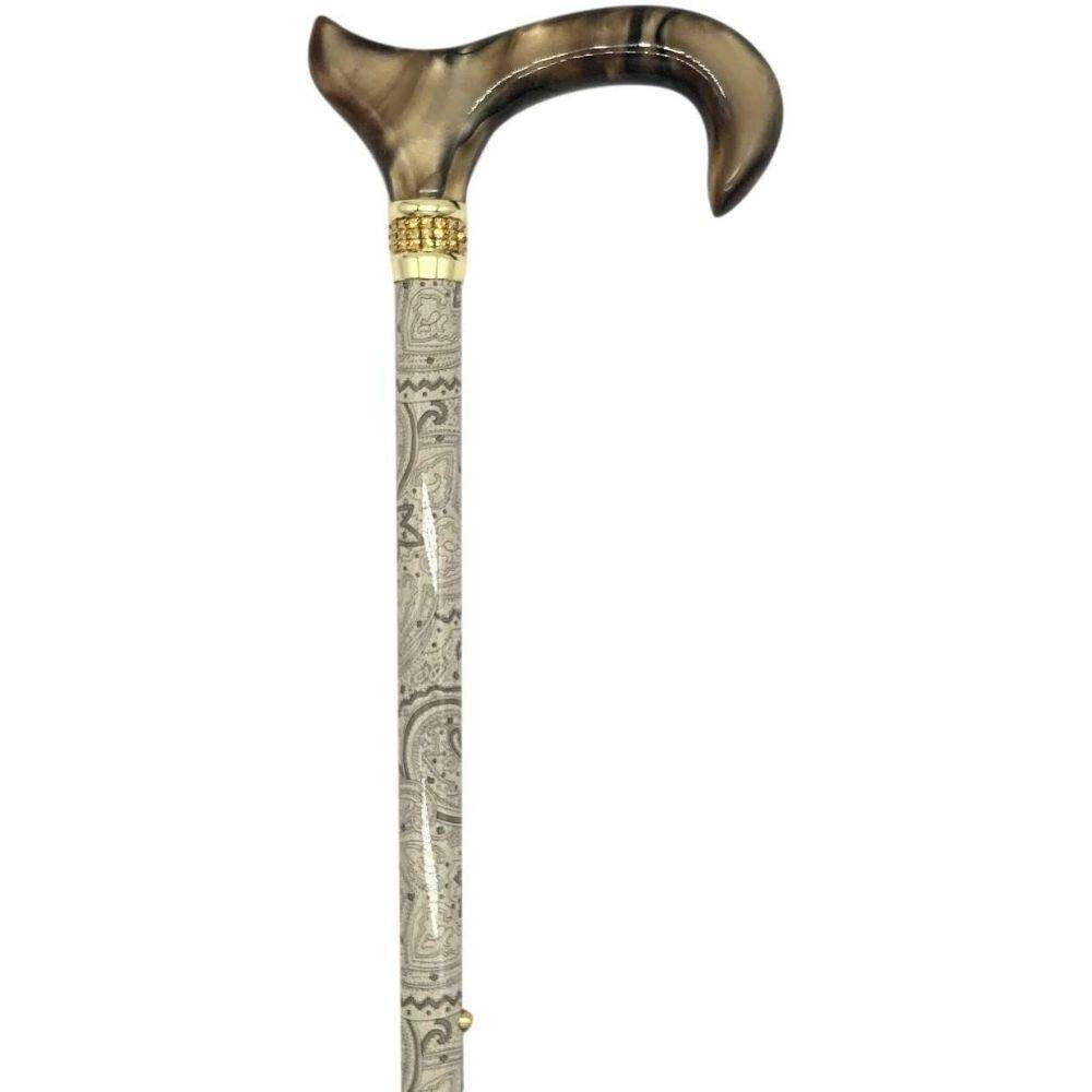 Adjustable Khaki Rhinestone and Pearls Walking Canes G3648
