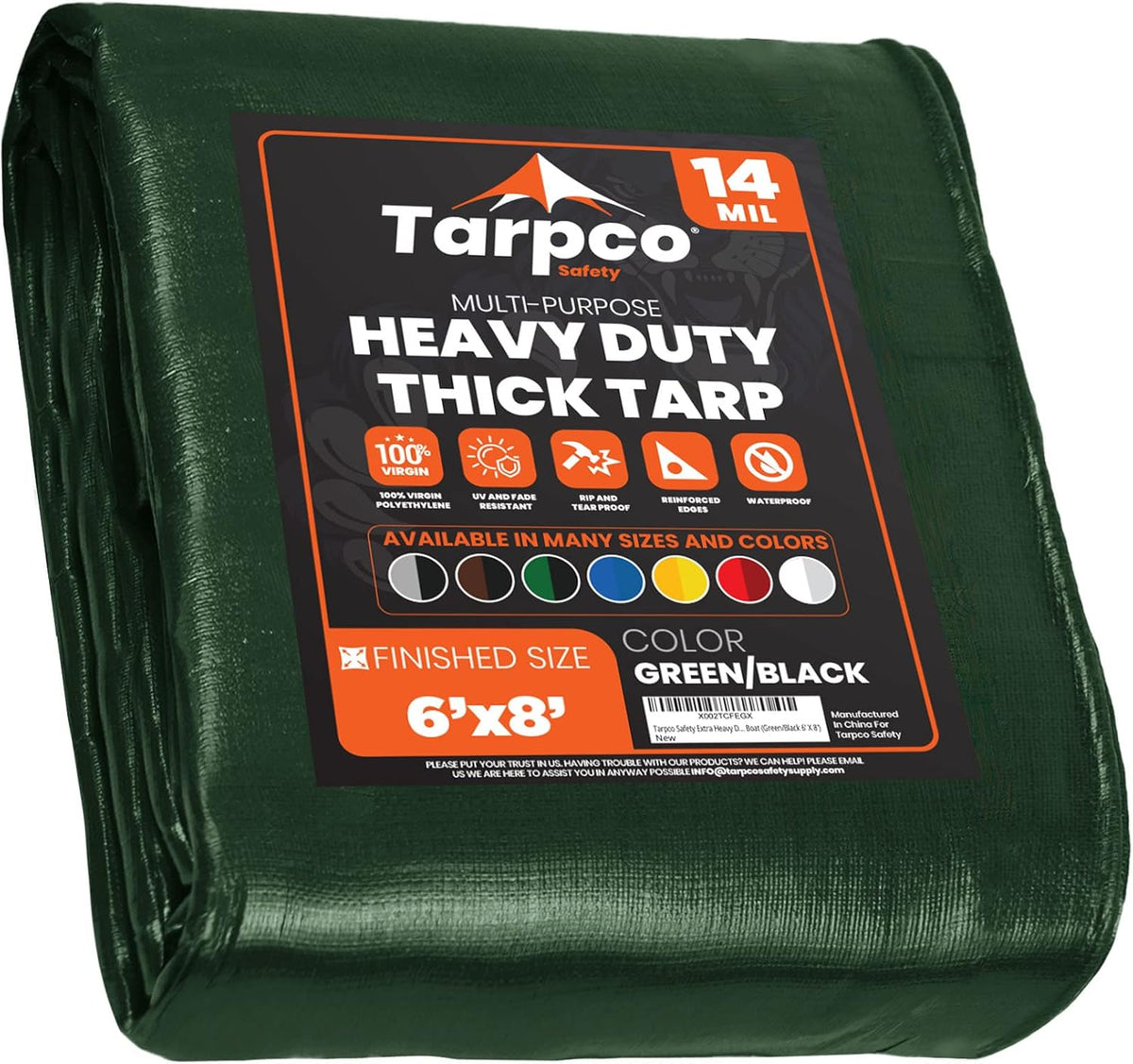 Extra Heavy Duty 14 Mil Waterproof UV Resistant Poly Tarp B227565