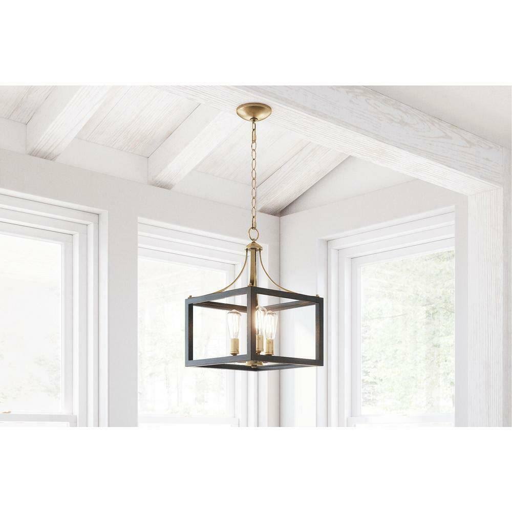 3-Light Vintage Brass Chandelier X976957