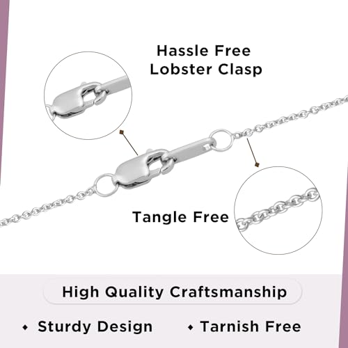Parent and Children Family Necklace Pendant in Sterling Silver 18" Rolo Chain X735850