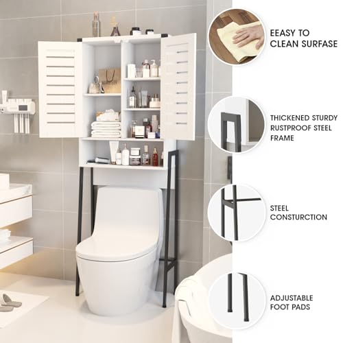 White 2-Door Over Toilet Storage Cabinet L584089