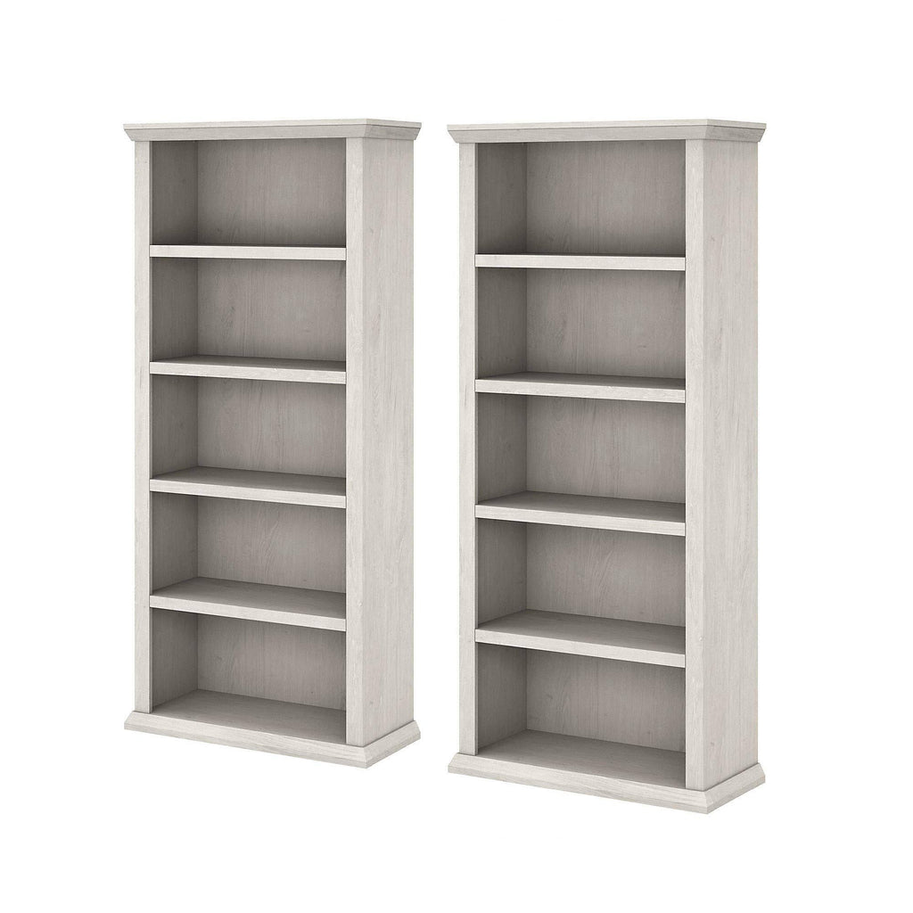 White Oak 5 Shelf Bookcase Set of 2 Q60593