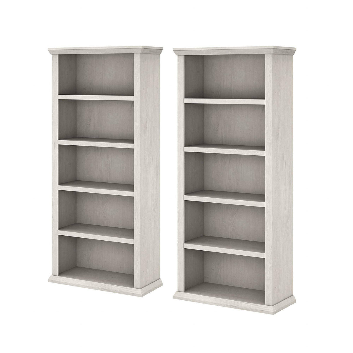 White Oak 5 Shelf Bookcase Set of 2 Q60593