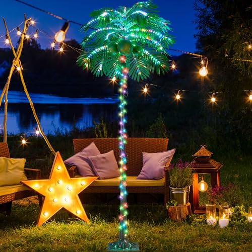 6FT 400 LED Lighted Palm Tree with Coconuts Artificial Palm Tree K369