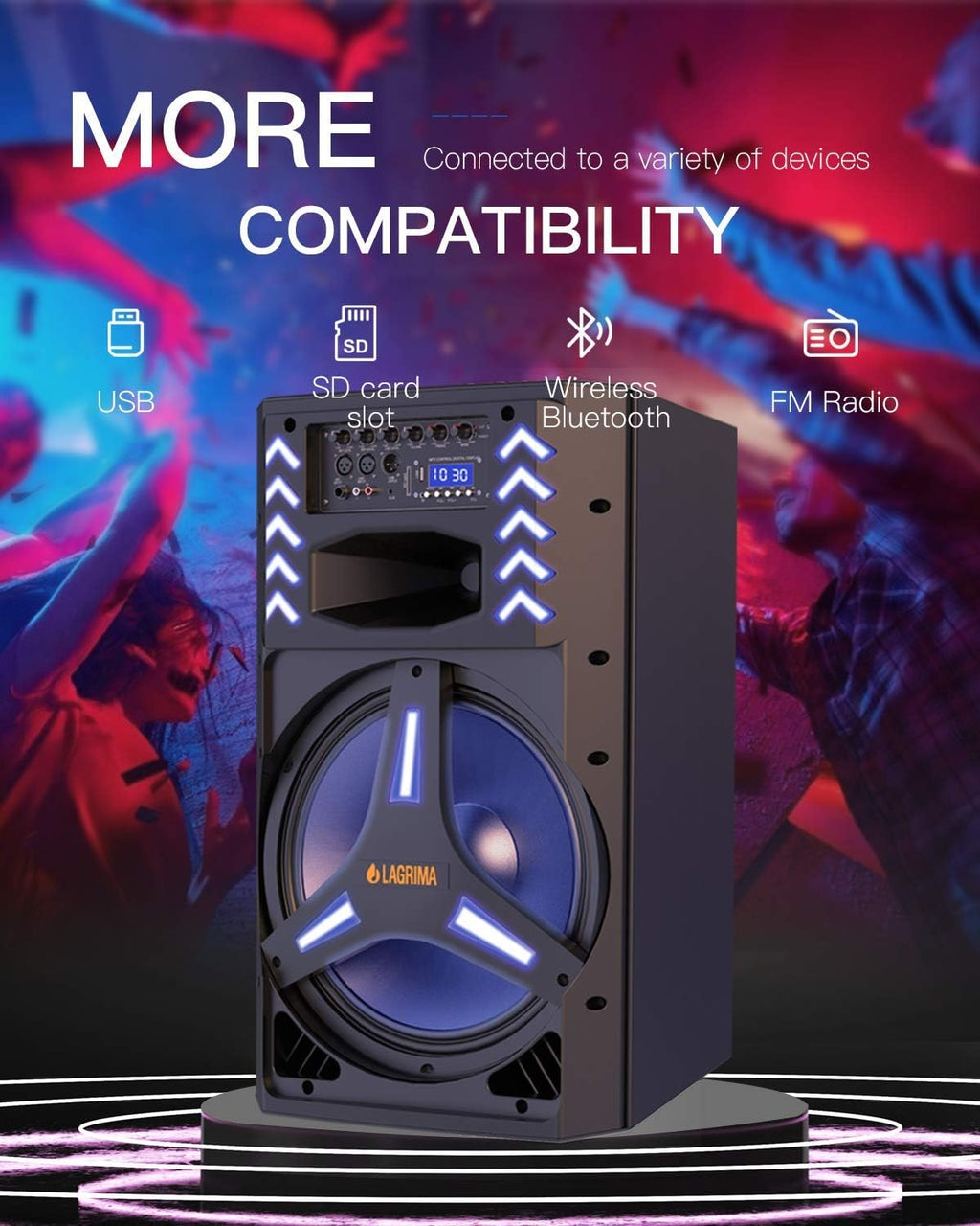 Portable 15-Inch 2-Way 1800W PA Speaker System R327