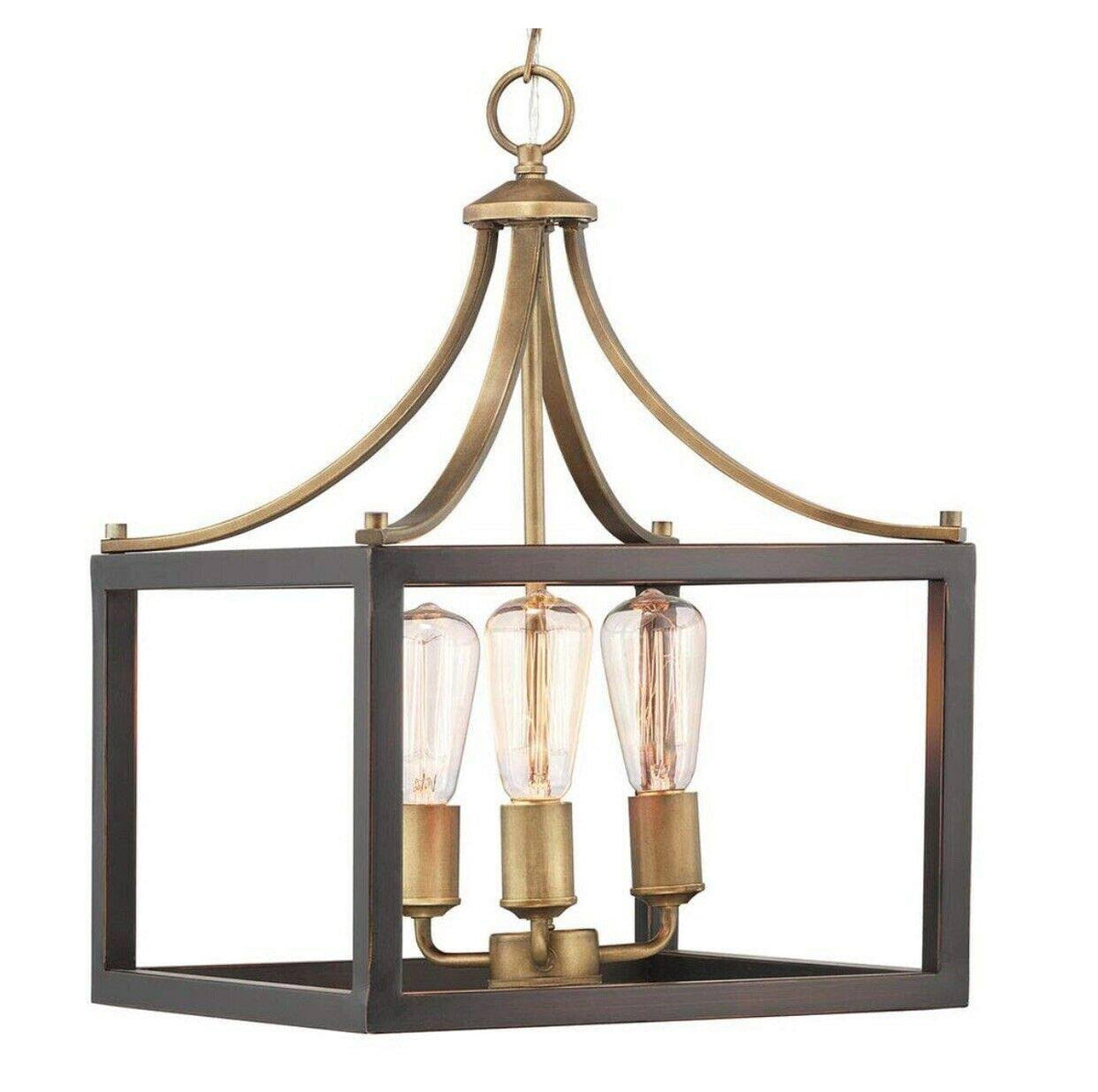 3-Light Vintage Brass Chandelier X976957