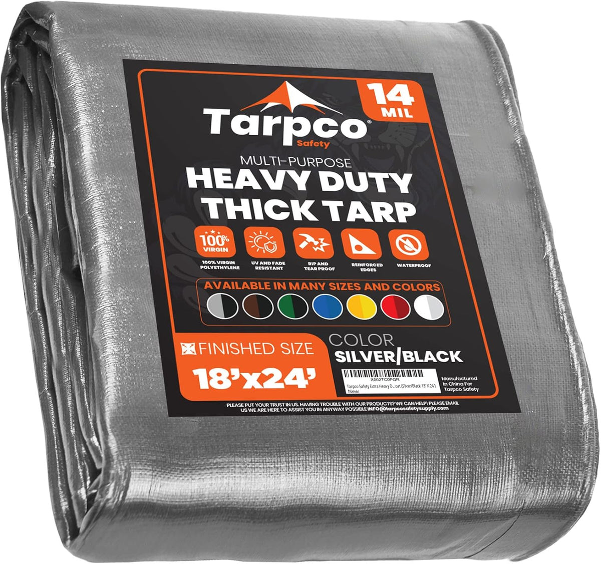 Extra Heavy Duty 14 Mil Waterproof UV Resistant Poly Tarp B227565