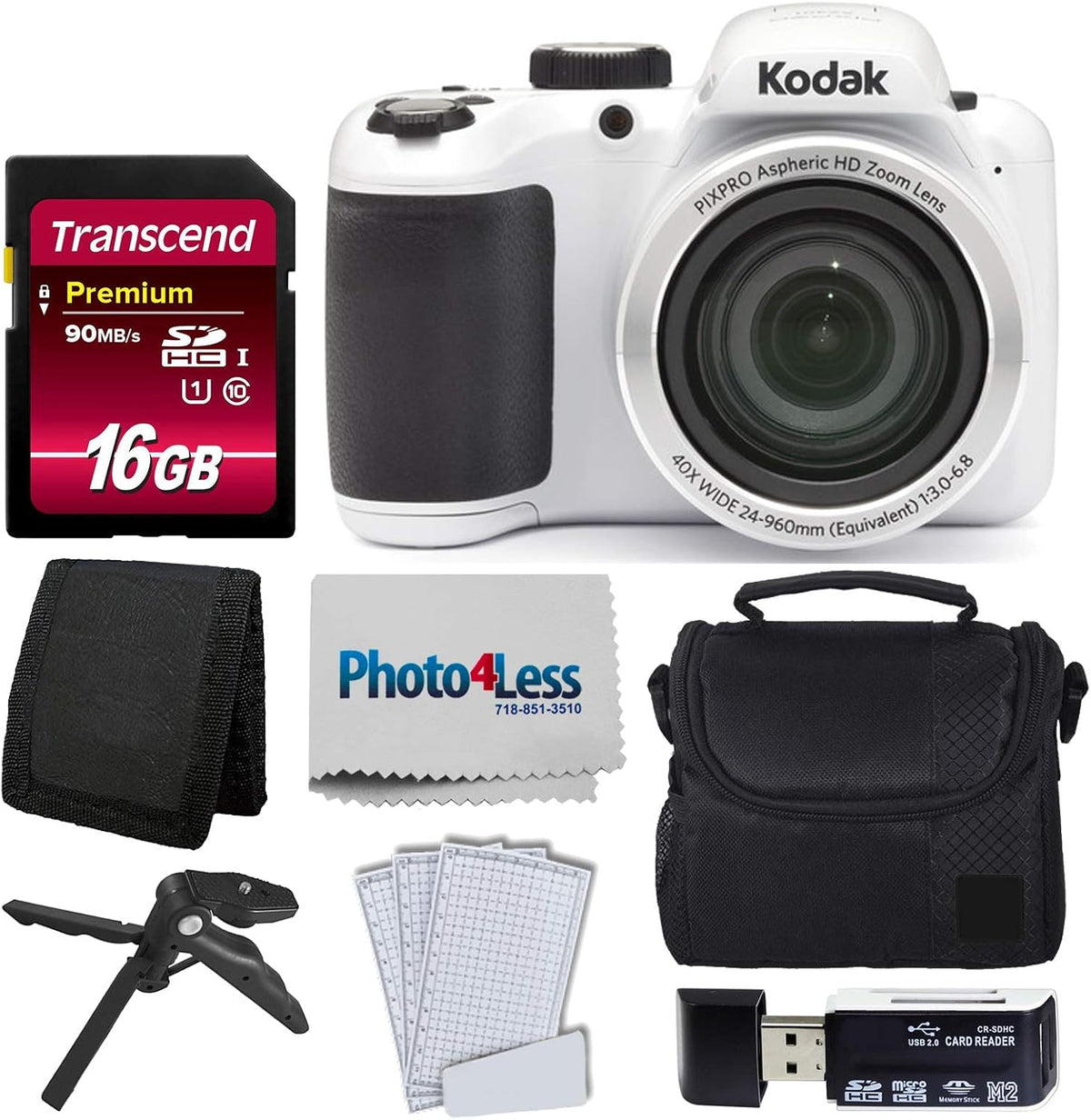 16MP Digital Camera with Case, 16GB SD Card, Card Reader and Tripod C979155