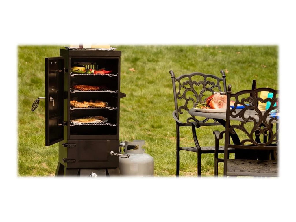 Black 36 Inch Propane Smoker with 4 Racks D899206