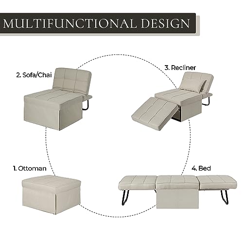 Gray Convertible Chair Bed Sleeper Sofa P24031