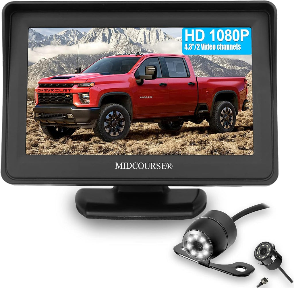 Waterproof Wired Backup Camera and 4.3 LCD Monitor Kit J117