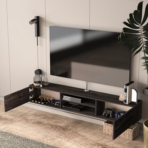 Black Oak Floating TV Stand T21188